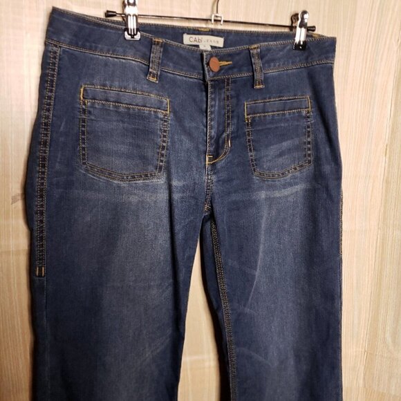 Cabi Womens Medium Wash Flare Leg Low Rise Jeans 6 - Picture 5 of 10